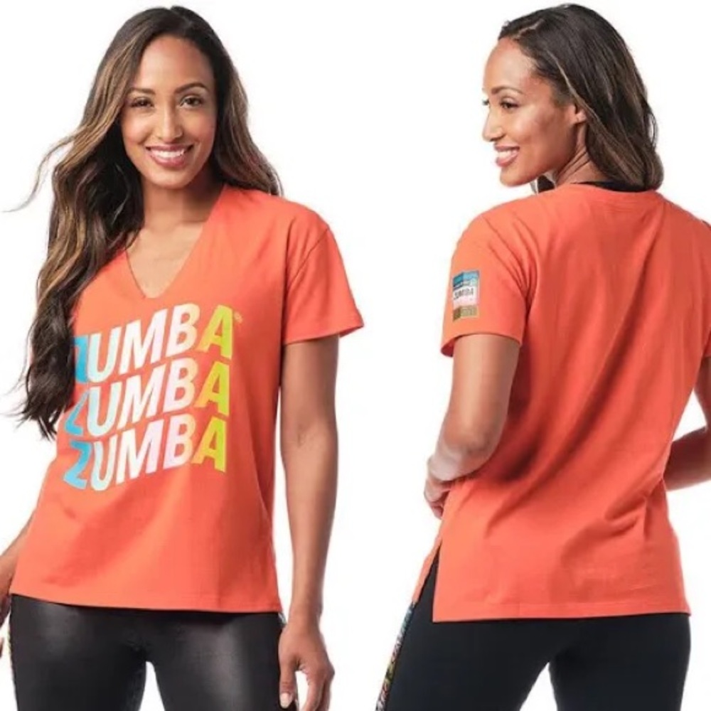 Zumba Fitness Women’s Color V Neck Top Size M
